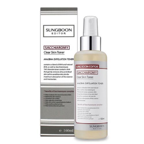 Sungboon Editor Saccharomy Clear Skin Toner Тонер очищуючий з AHA BHA кислотами