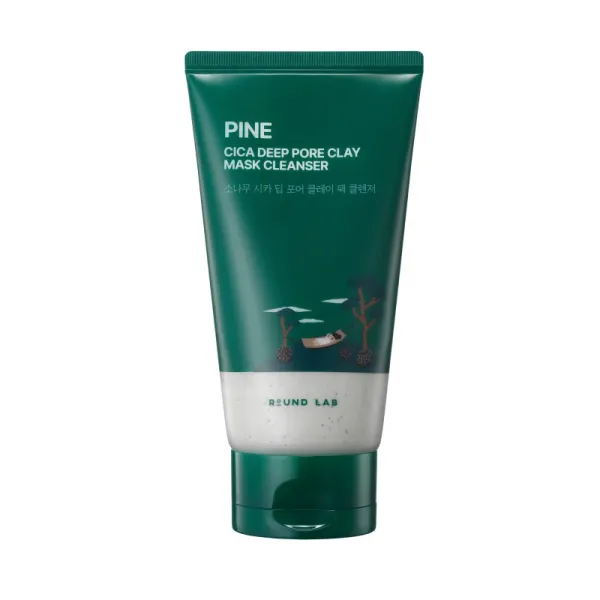 ROUND LAB Pine Cica Deep Pore Clay Mask Cleanser Глиняна маска-пінка для вмивання з екстрактом голок сосни