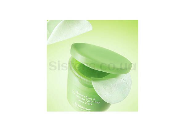 By Wishtrend  Green Tea Ceramide Calming Toner Pad Заспокійливі охолоджуючі тонер-пади