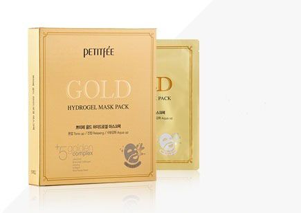 Petitfee Gold Hydrogel Mask Pack +5 golden complex Гідрогелева маска для обличчя із золотим комплексом +5