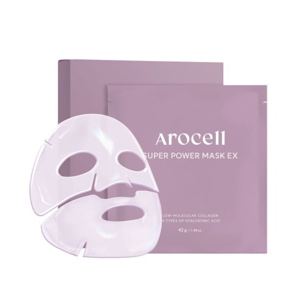 Arocell Super Power Mask EX Гидрогелевая маска с коллагеном и 10 видами гиалуроновой кислоты