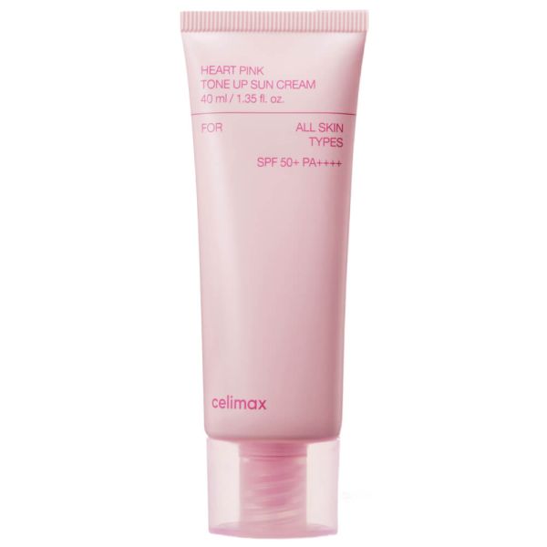 Celimax Heart Pink Tone Up Sun Cream SPF50+ PA++++ Сонцезахисний крем, що вирівнює, для сяйва шкіри