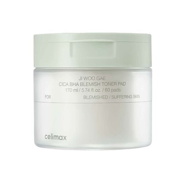 Celimax Ji Woo Gae Cica BHA Blemish Toner Pad Пілінг-педи від запалень для проблемної шкіри