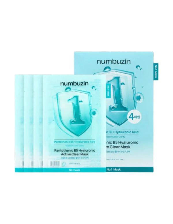 Numbuzin No.1 Pantothenic B5 Hyaluronic Active Clear Mask Заспокійлива маска з пантотеновою кислотою