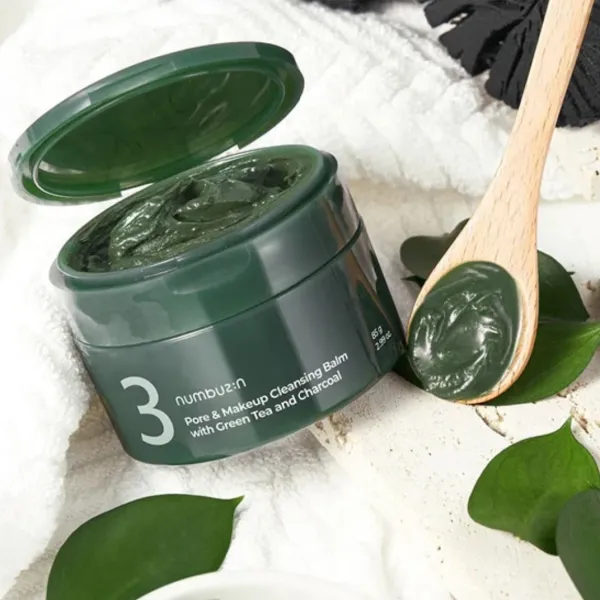 Numbuzin No.3 Pore & Makeup Cleansing Balm with Green Tea and Charcoal Гидрофильный бальзам обогащен зеленым чаем