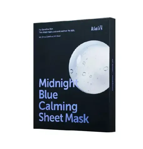 DEAR, KLAIRS Midnight Blue Calming Sheet Mask Тканинна заспокійлива маска