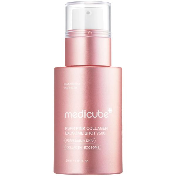 Medicube PDRN Pink Collagen Exosome Shot 7500 Регенерирующая сыворотка с полинуклеотидами, экзосомами и спикулами