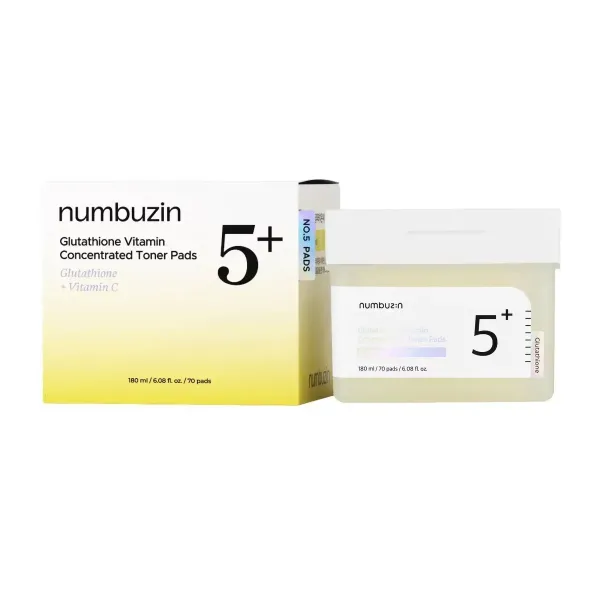 Numbuzin No.5 Glutathione Vitamin Concentrated Toner Pads Освітлювальні педи з глутатіоном та вітамінним комплексом