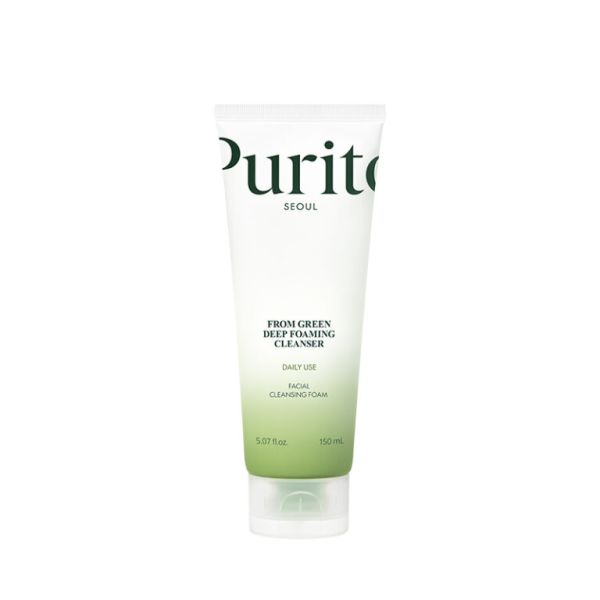 Purito From Green Deep Foaming Cleanser Слабокислотная пенка с центеллой и зеленым чаем