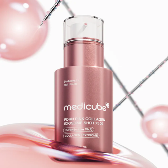 Medicube PDRN Pink Collagen Exosome Shot 7500 Регенерирующая сыворотка с полинуклеотидами, экзосомами и спикулами