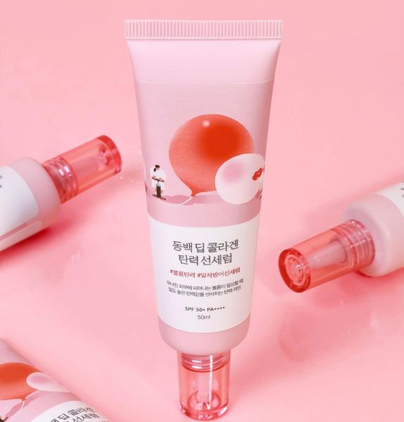 Round Lab Camellia Deep Collagen Firming Sun Serum SPF50+ PA++++ Сонцезахисна сироватка