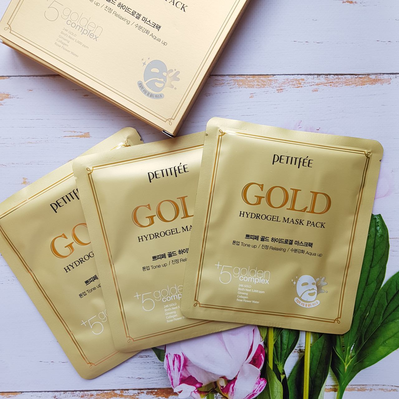 Petitfee Gold Hydrogel Mask Pack +5 golden complex Petitfee Gold Hydrogel Mask Pack +5 golden complex